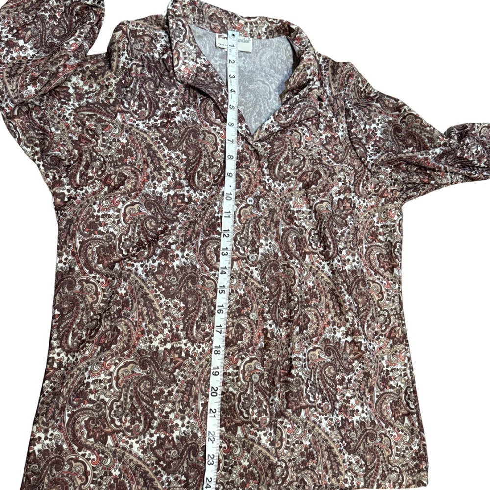 Vintage Fire Islander Paisley Blouse Size 16 Long Sleeve Made USA 70s Boho - Picture 9 of 9